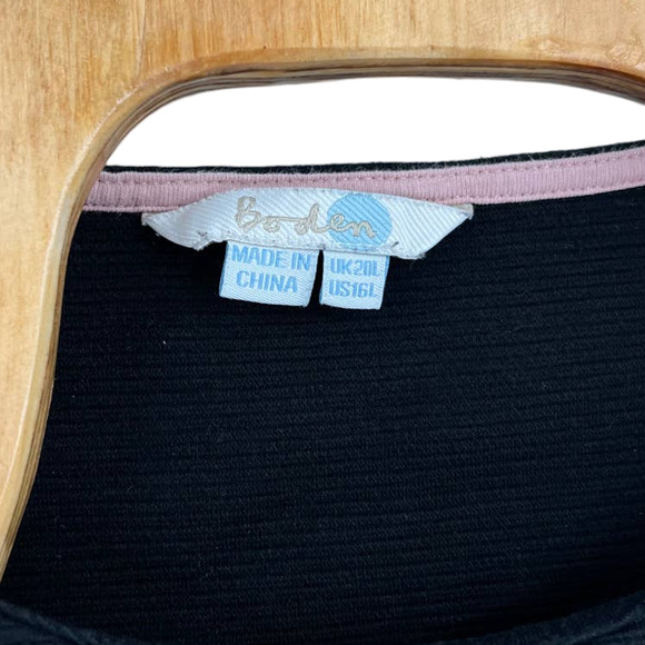 Boden women's black fit and flare midi dress 3/4 sleeve pockets size 16 - Picture 4 of 5